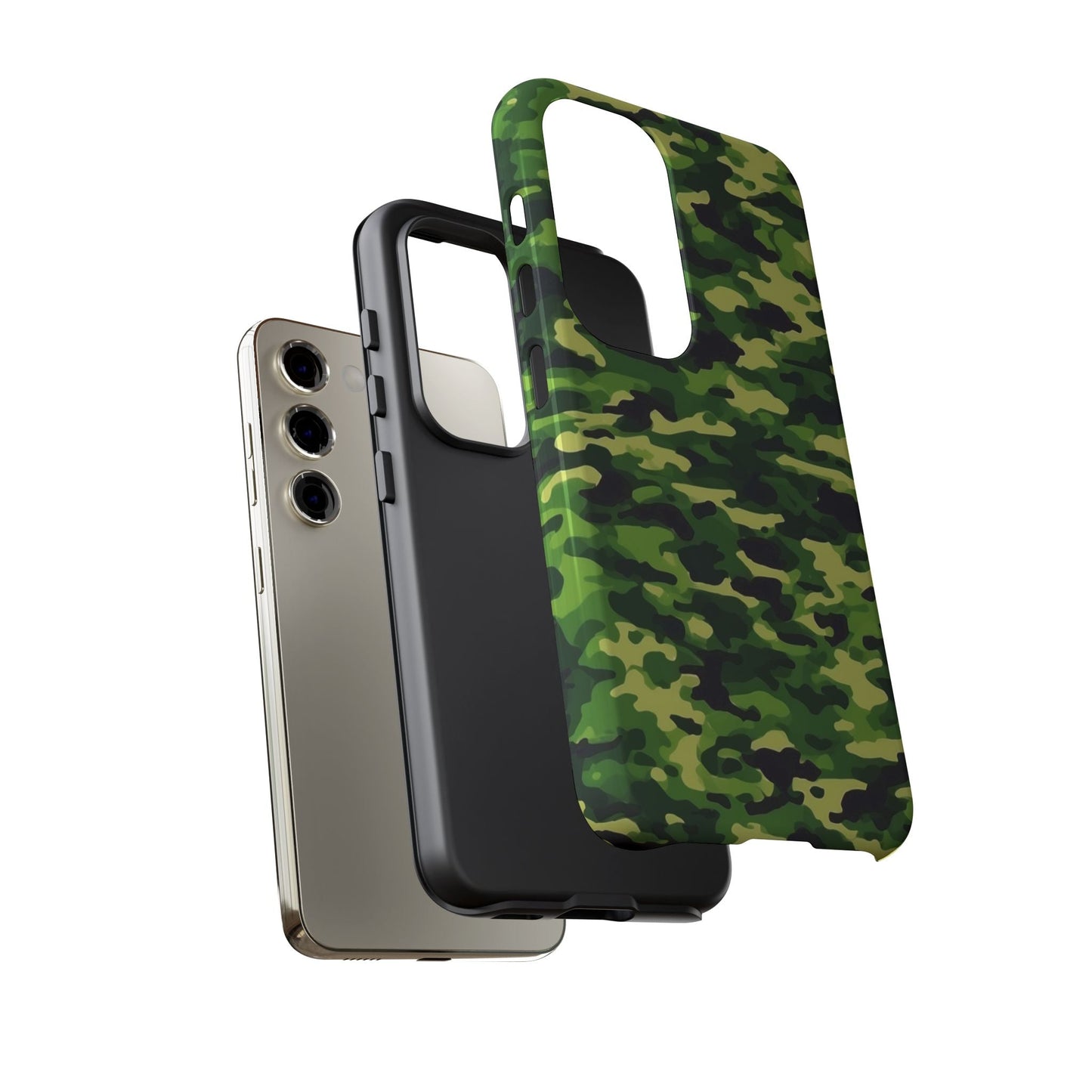 Green Woodland Camouflage – Samsung Galaxy Case, Tough Drop - Proof Design - BOGO Cases