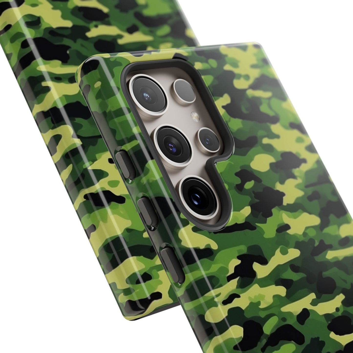 Green Woodland Camouflage – Samsung Galaxy Case, Tough Drop - Proof Design - BOGO Cases