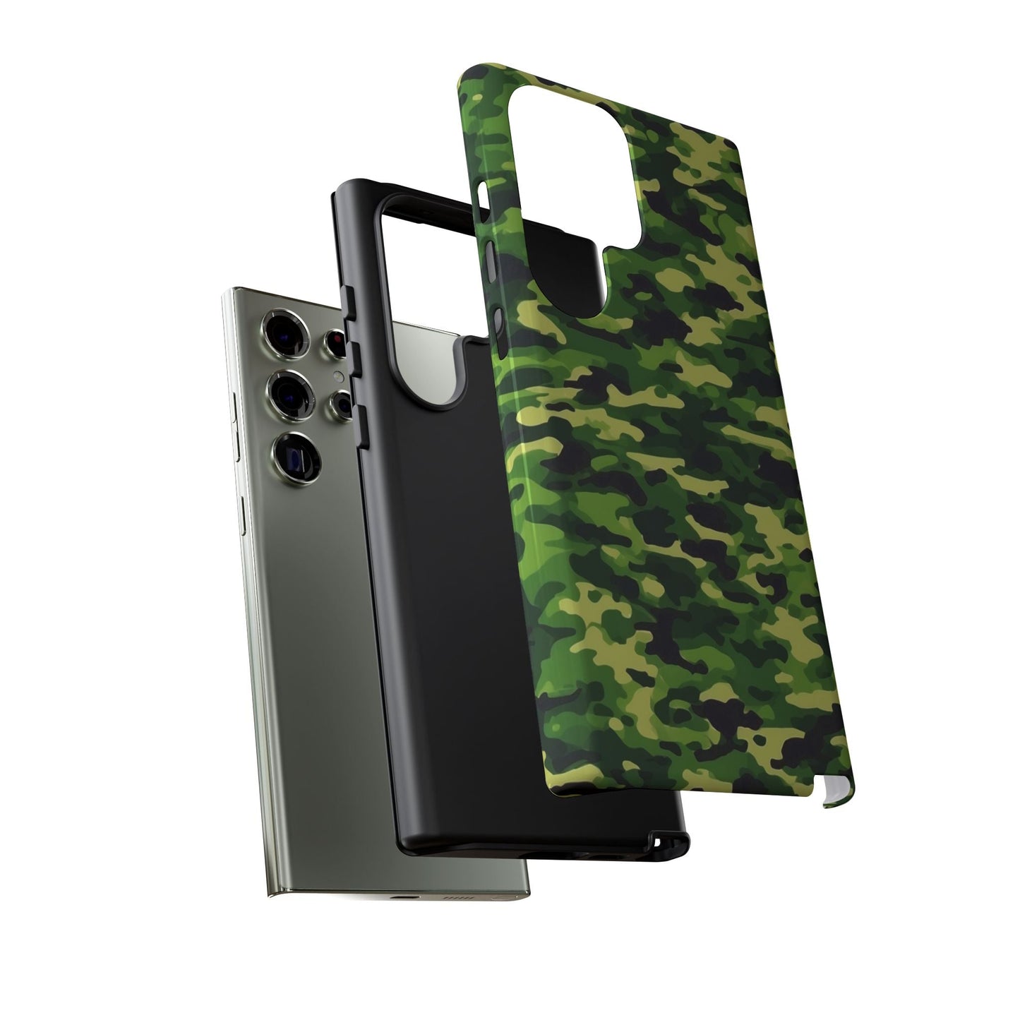 Green Woodland Camouflage – Samsung Galaxy Case, Tough Drop - Proof Design - BOGO Cases