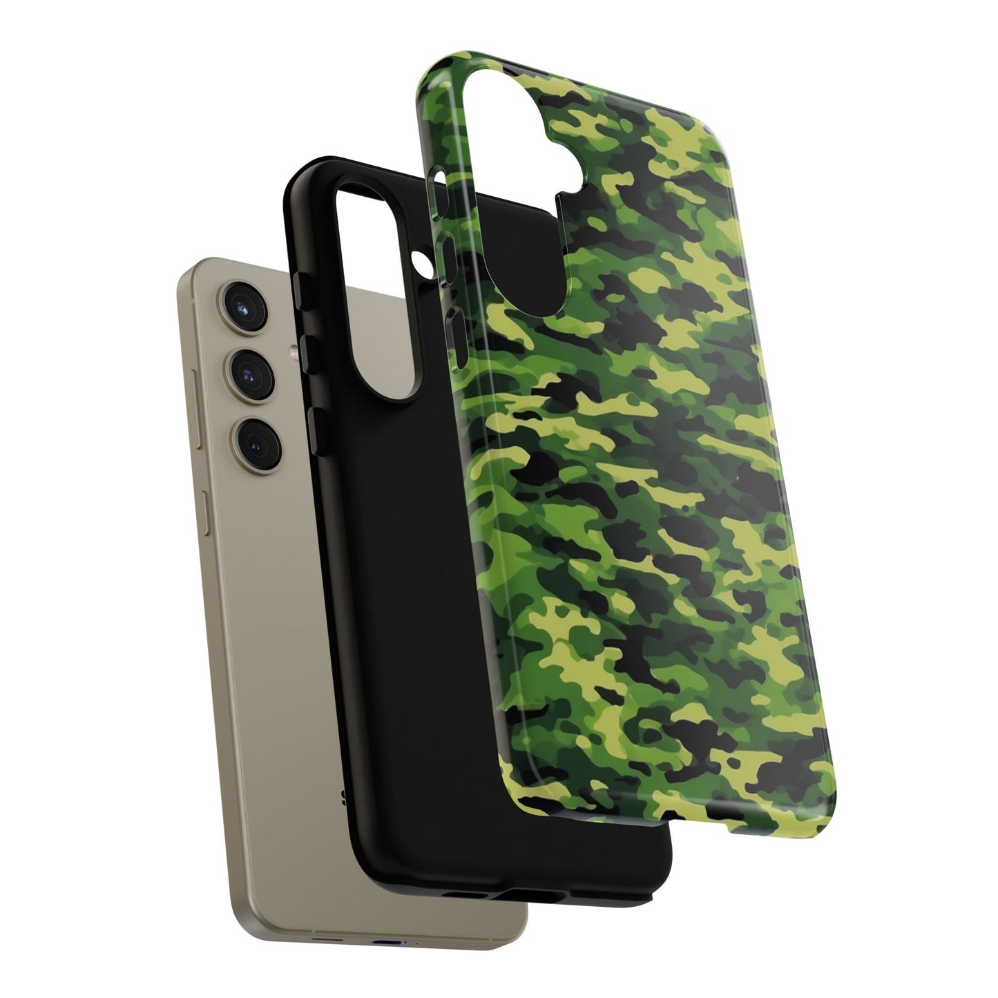 Green Woodland Camouflage – Samsung Galaxy Case, Tough Drop - Proof Design - BOGO Cases