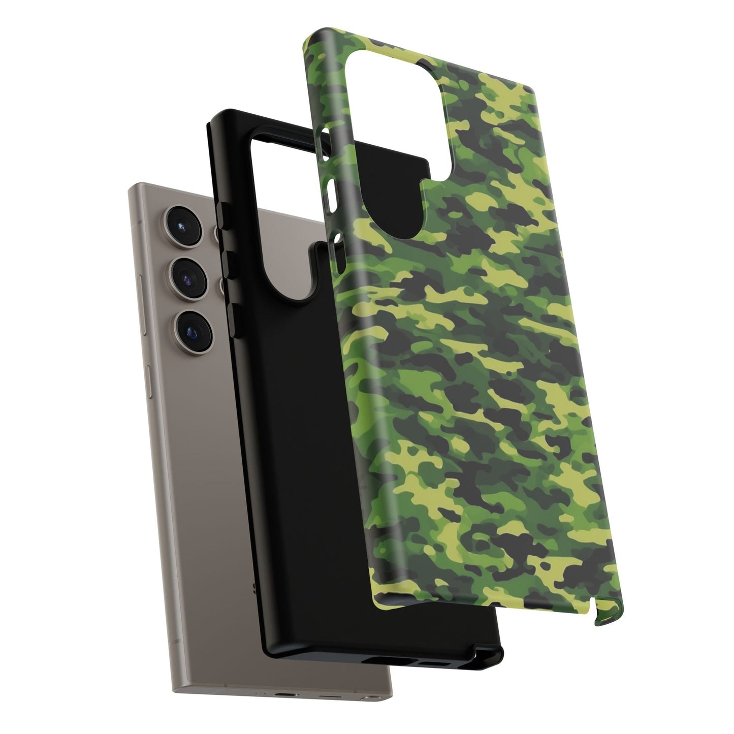 Green Woodland Camouflage – Samsung Galaxy Case, Tough Drop - Proof Design - BOGO Cases