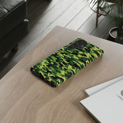 Green Woodland Camouflage – Samsung Galaxy Case, Tough Drop - Proof Design - BOGO Cases