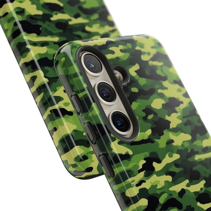 Green Woodland Camouflage – Samsung Galaxy Case, Tough Drop - Proof Design - BOGO Cases