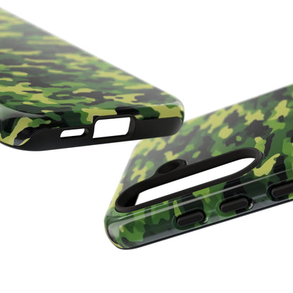 Green Woodland Camouflage – Samsung Galaxy Case, Tough Drop - Proof Design - BOGO Cases