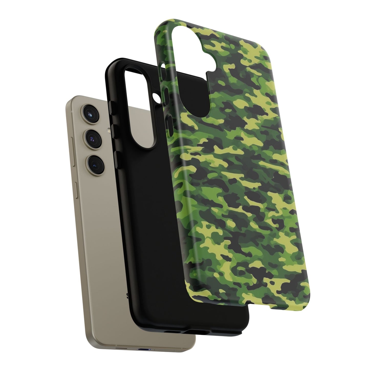 Green Woodland Camouflage – Samsung Galaxy Case, Tough Drop - Proof Design - BOGO Cases