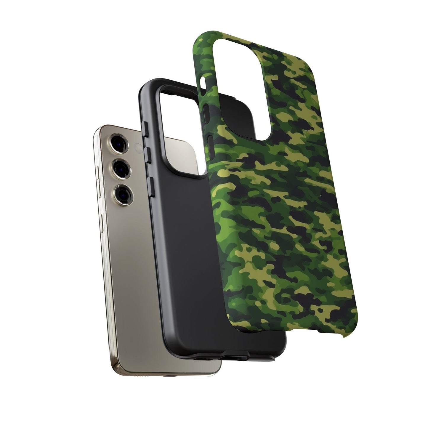 Green Woodland Camouflage – Samsung Galaxy Case, Tough Drop - Proof Design - BOGO Cases