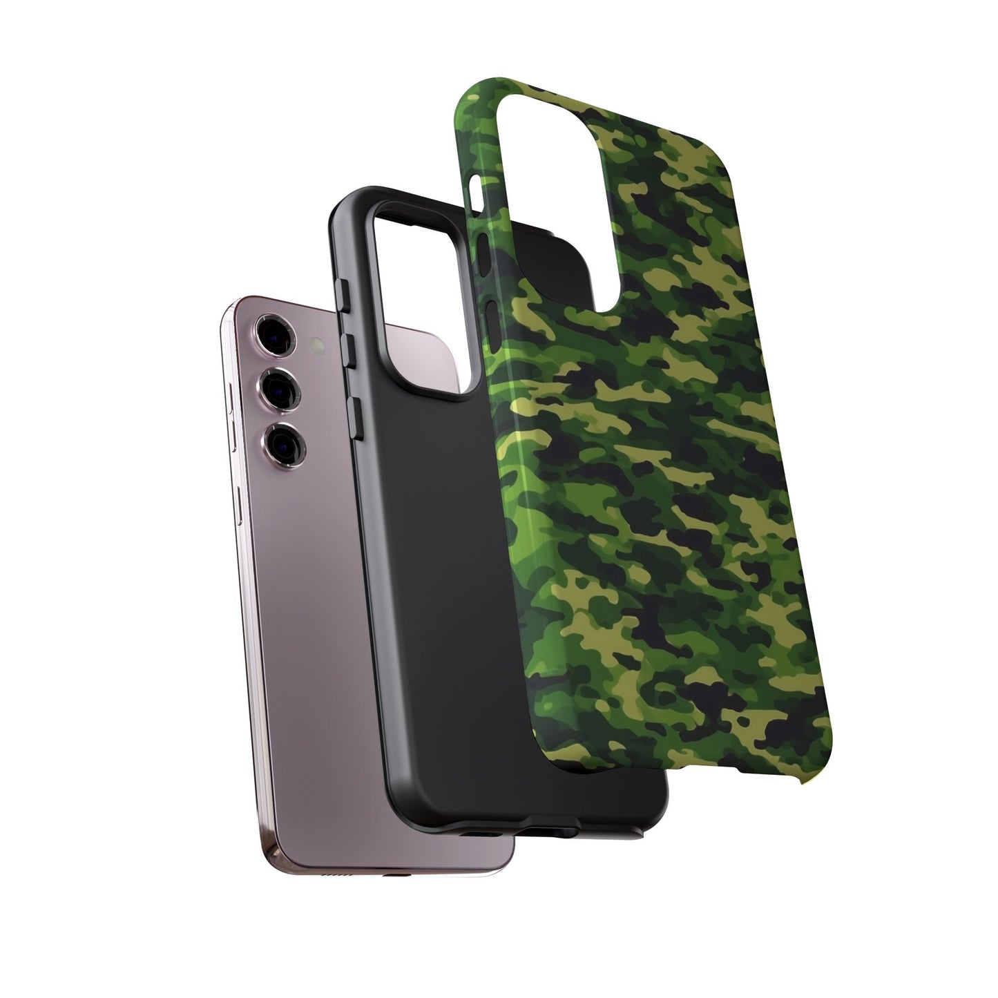 Green Woodland Camouflage – Samsung Galaxy Case, Tough Drop - Proof Design - BOGO Cases
