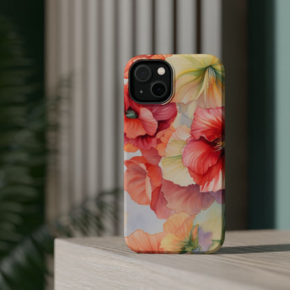 Gumamela Blush Pink Watercolor Floral – MagSafe Compatible iPhone Case - BOGO Cases