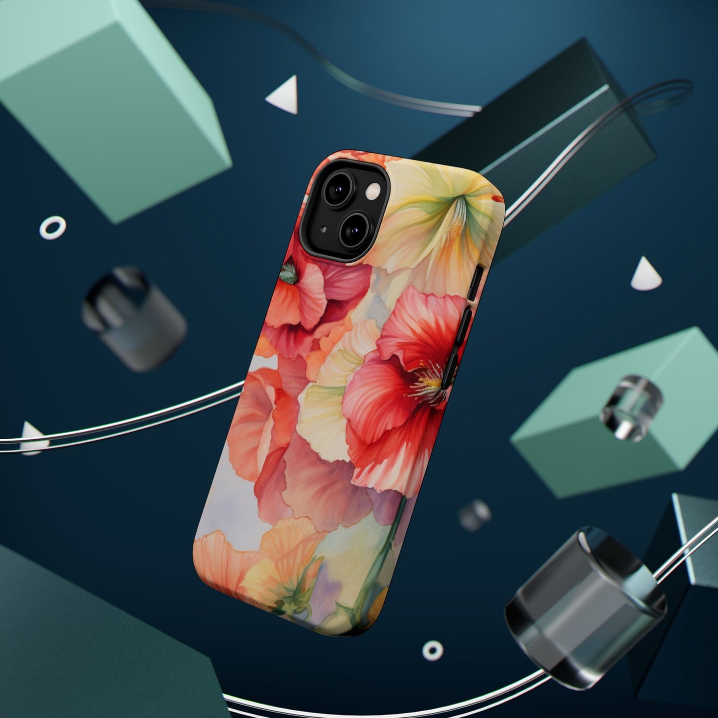 Gumamela Blush Pink Watercolor Floral – MagSafe Compatible iPhone Case - BOGO Cases