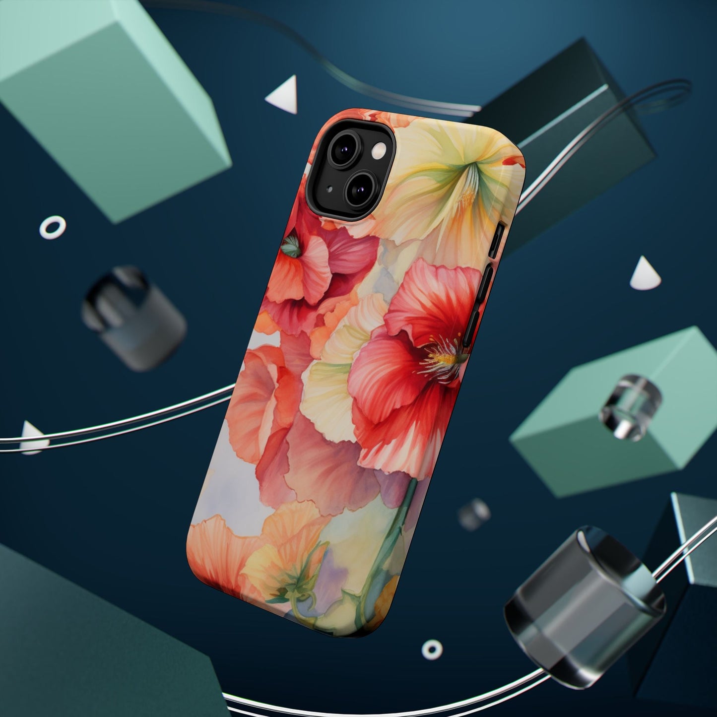 Gumamela Blush Pink Watercolor Floral – MagSafe Compatible iPhone Case - BOGO Cases