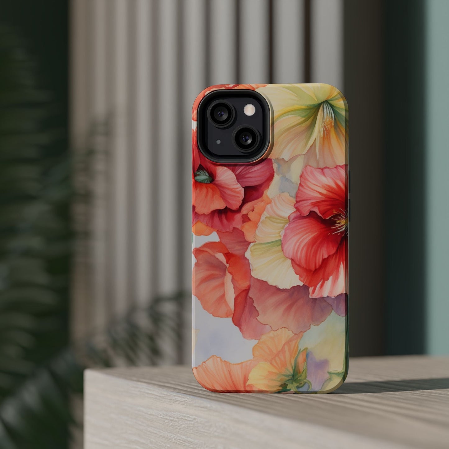 Gumamela Blush Pink Watercolor Floral – MagSafe Compatible iPhone Case - BOGO Cases