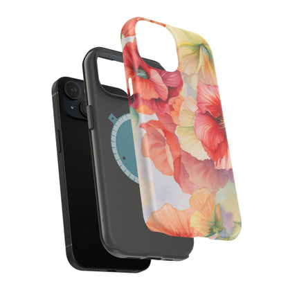 Gumamela Blush Pink Watercolor Floral – MagSafe Compatible iPhone Case - BOGO Cases