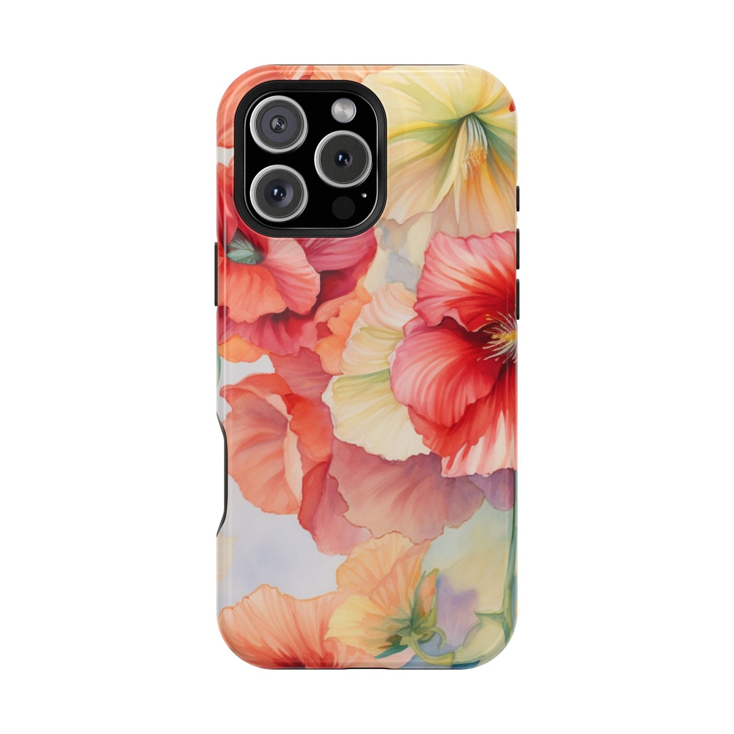 Gumamela Blush Pink Watercolor Floral – MagSafe Compatible iPhone Case - BOGO Cases