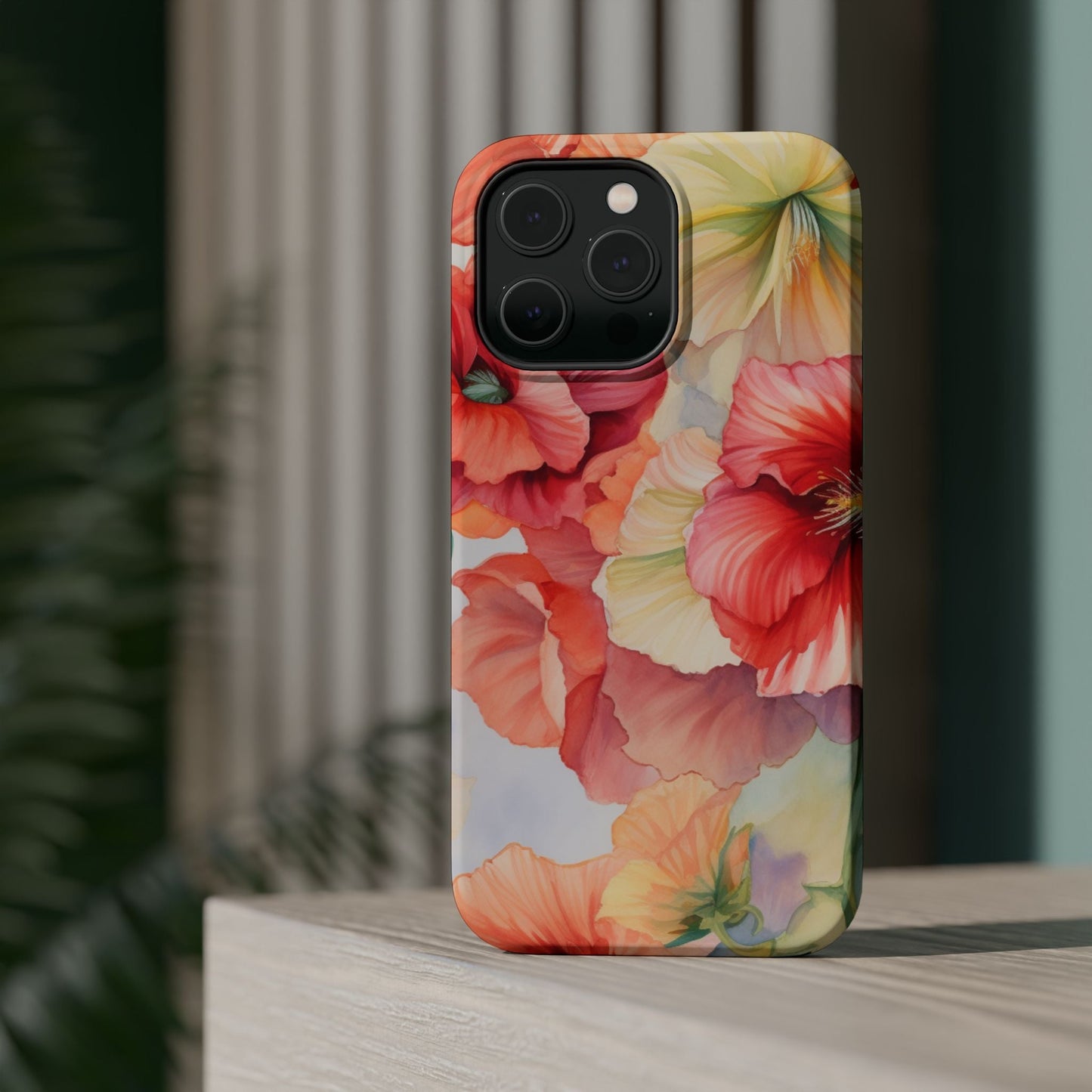 Gumamela Blush Pink Watercolor Floral – MagSafe Compatible iPhone Case - BOGO Cases
