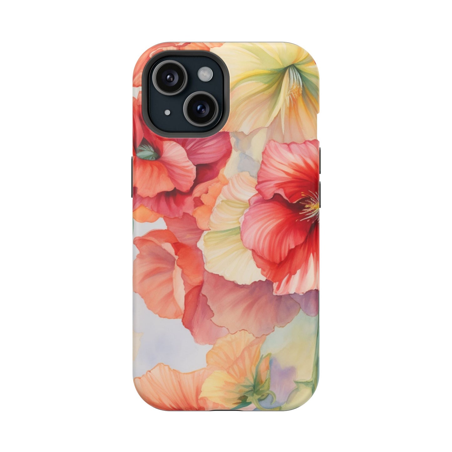 Gumamela Blush Pink Watercolor Floral – MagSafe Compatible iPhone Case - BOGO Cases