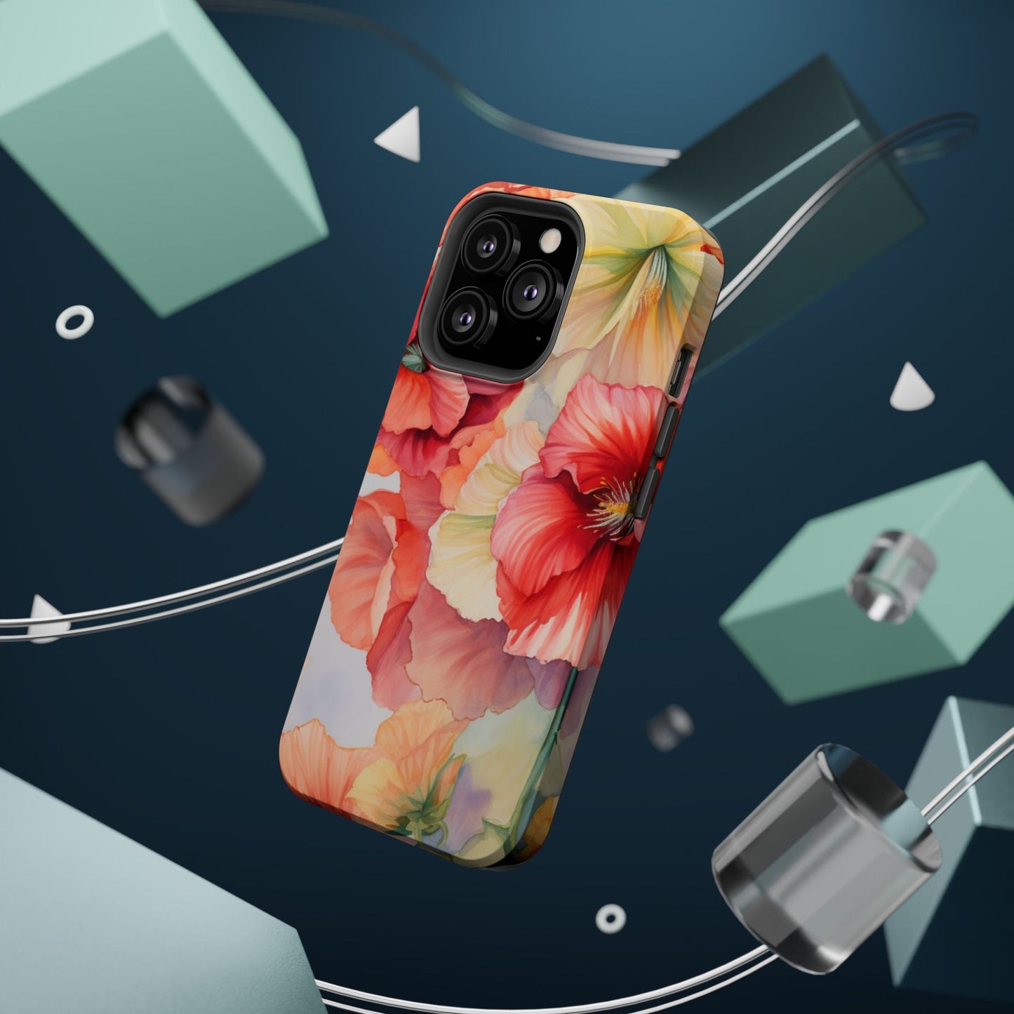 Gumamela Blush Pink Watercolor Floral – MagSafe Compatible iPhone Case - BOGO Cases