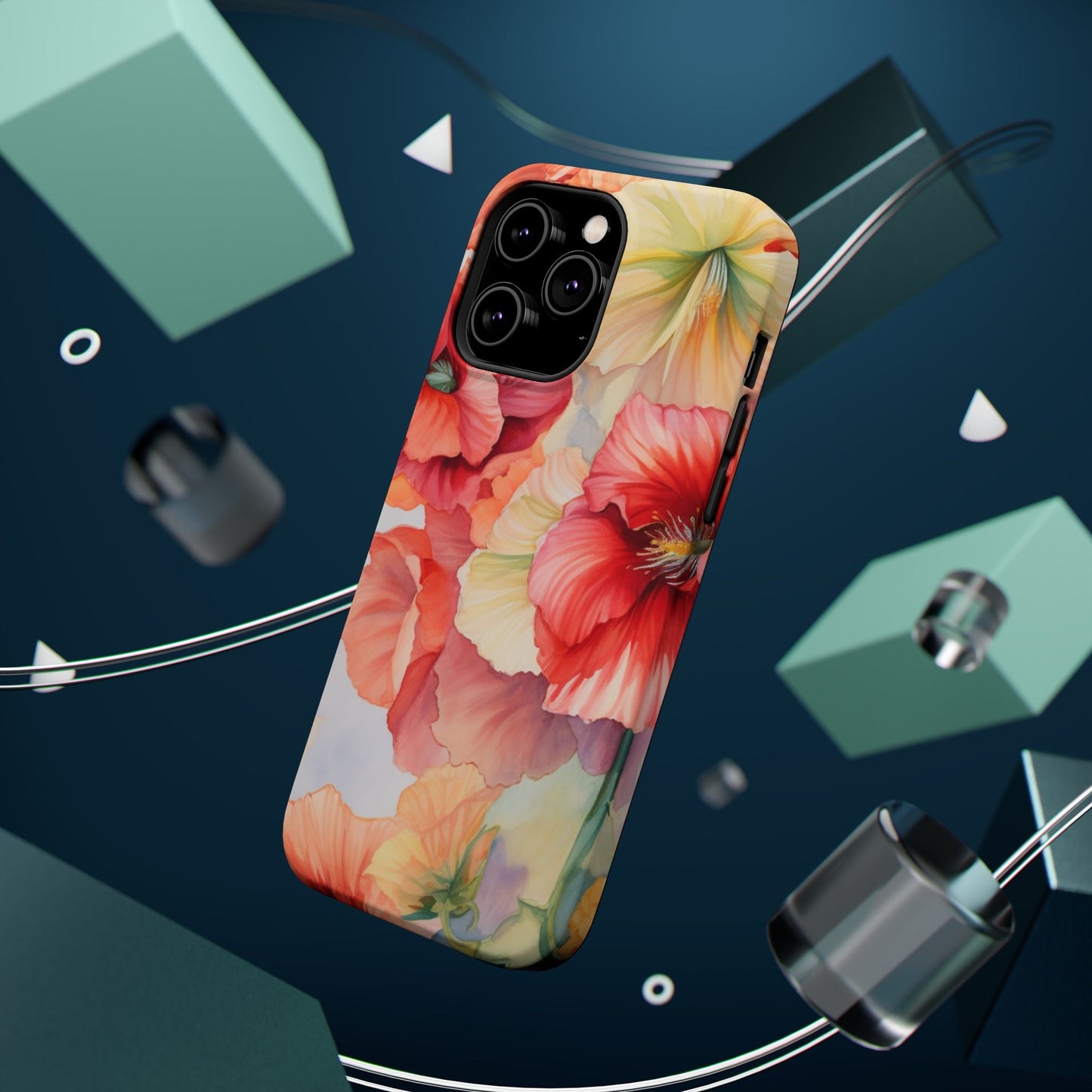 Gumamela Blush Pink Watercolor Floral – MagSafe Compatible iPhone Case - BOGO Cases