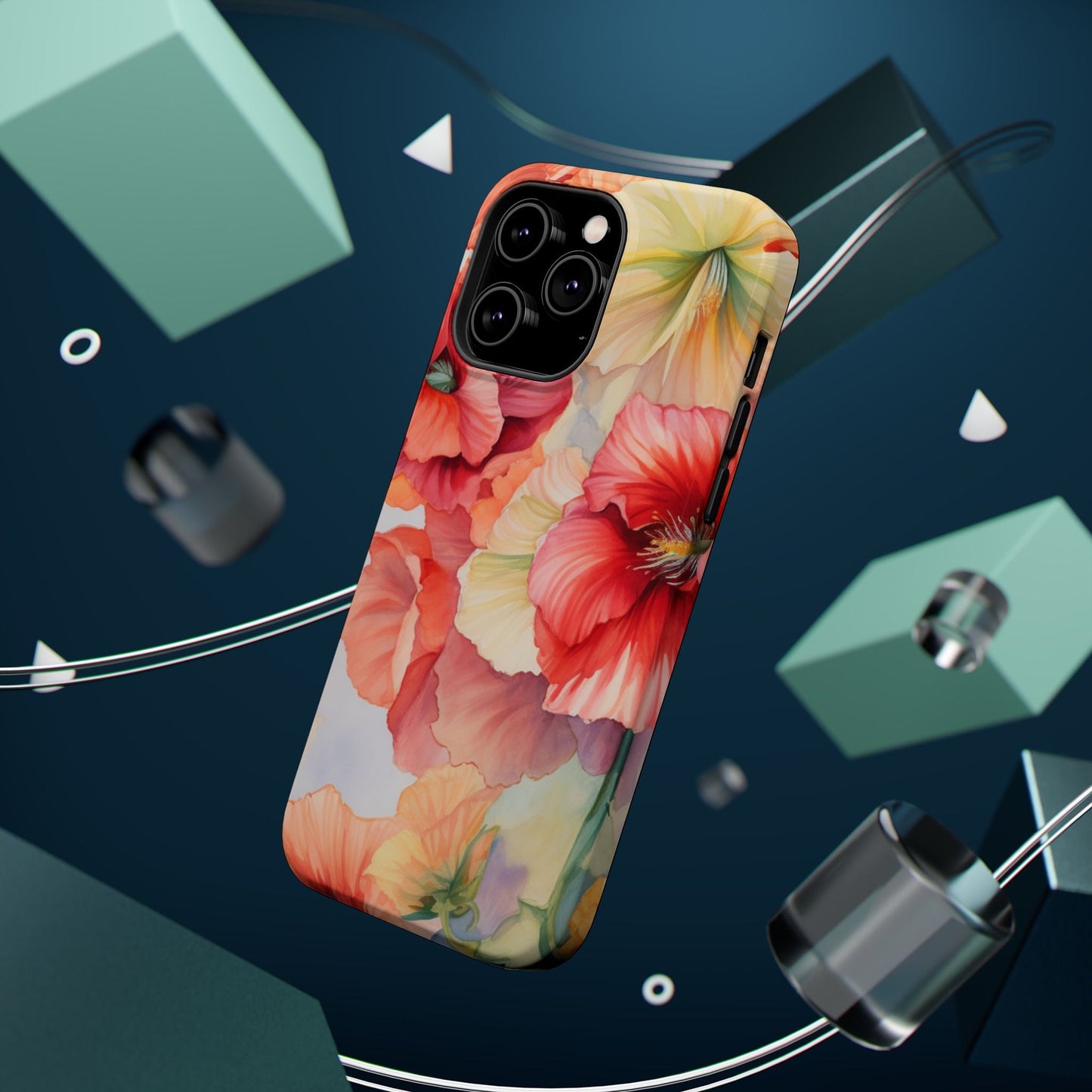 Gumamela Blush Pink Watercolor Floral – MagSafe Compatible iPhone Case - BOGO Cases