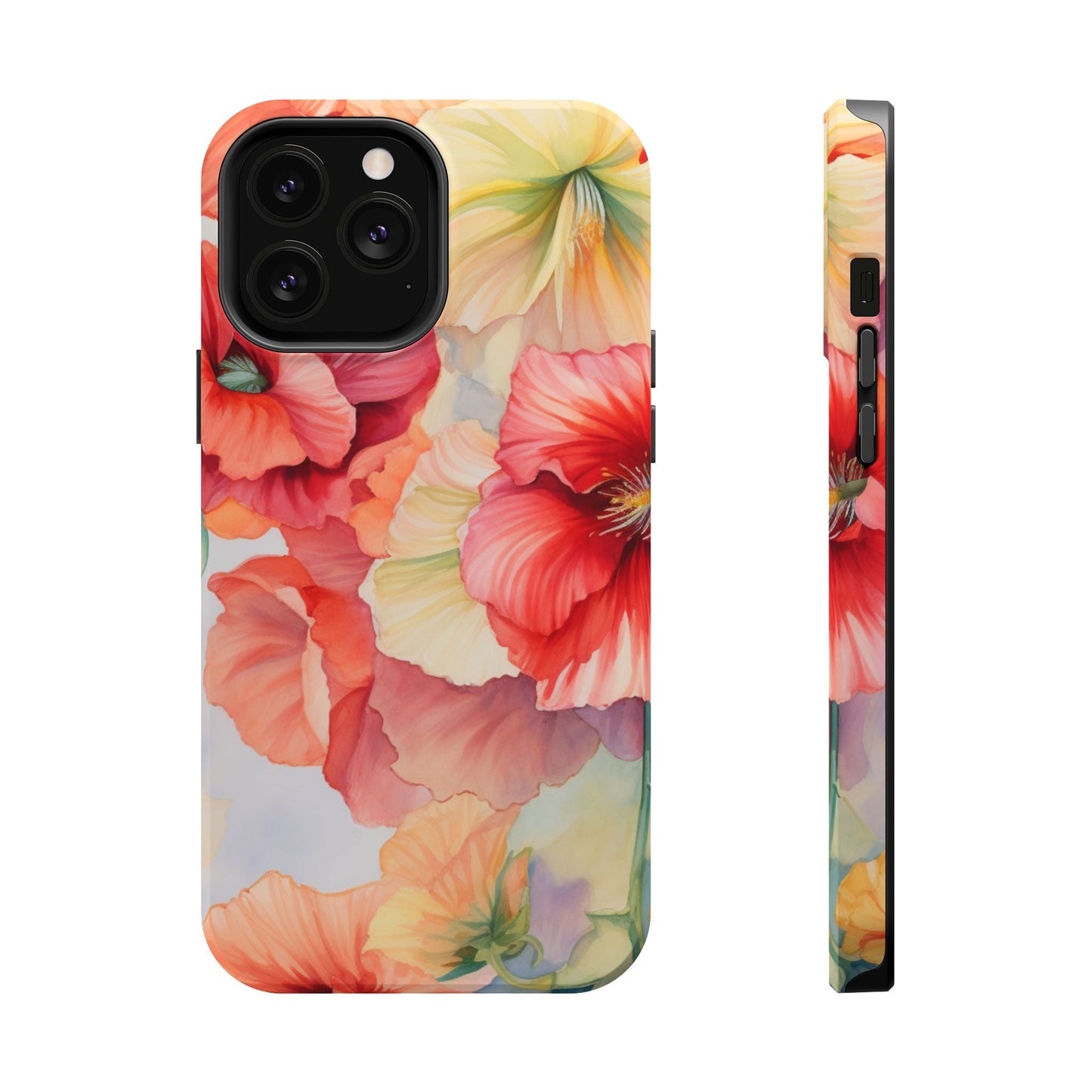 Gumamela Blush Pink Watercolor Floral – MagSafe Compatible iPhone Case - BOGO Cases