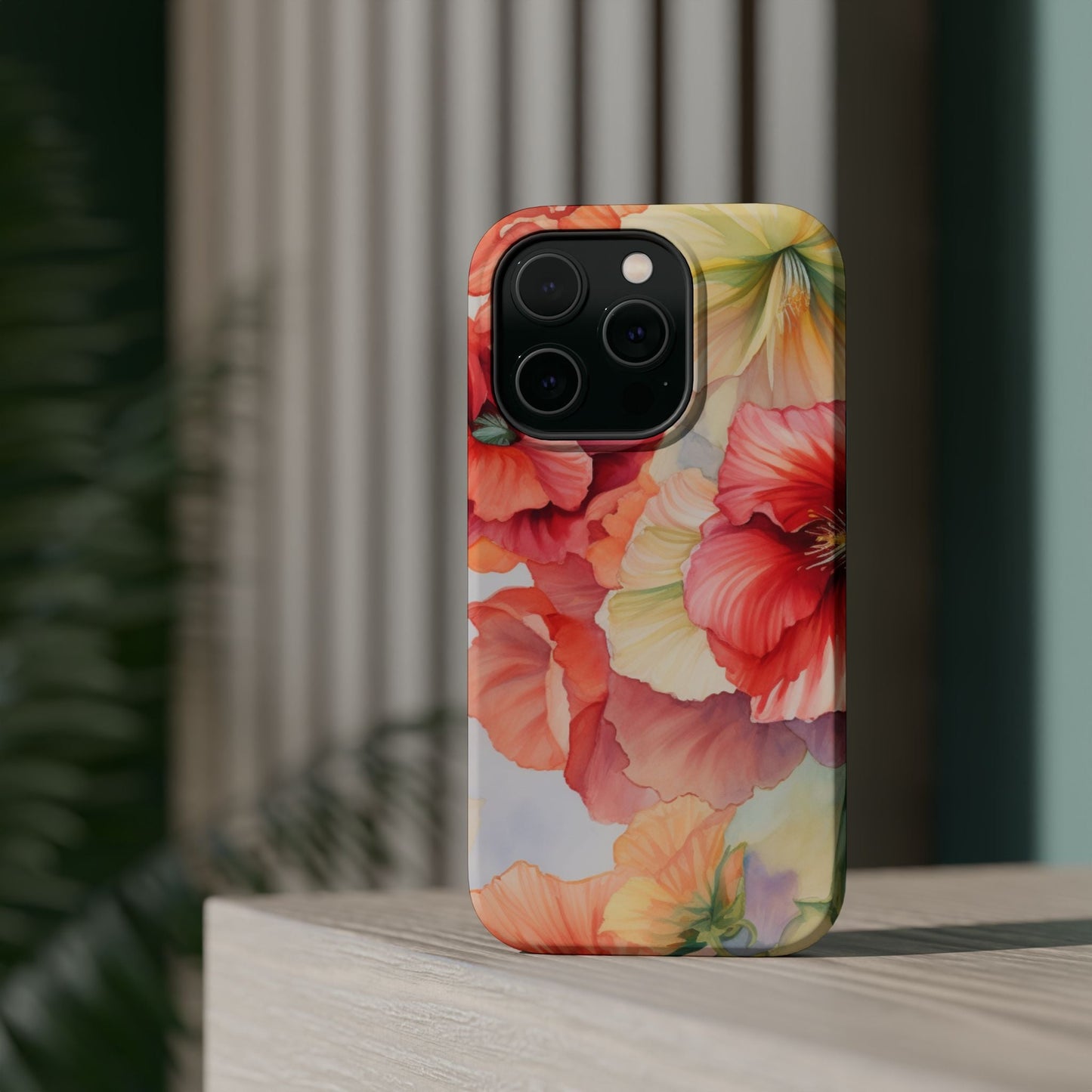 Gumamela Blush Pink Watercolor Floral – MagSafe Compatible iPhone Case - BOGO Cases