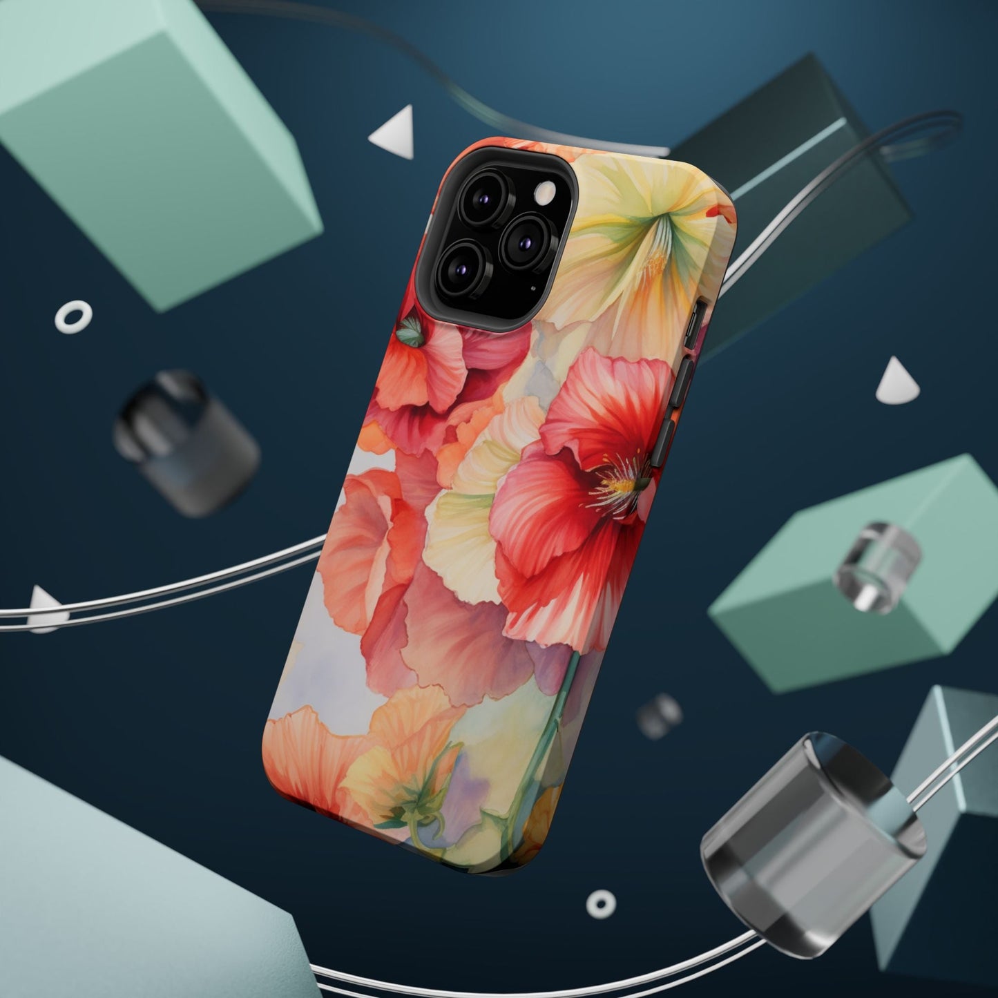 Gumamela Blush Pink Watercolor Floral – MagSafe Compatible iPhone Case - BOGO Cases