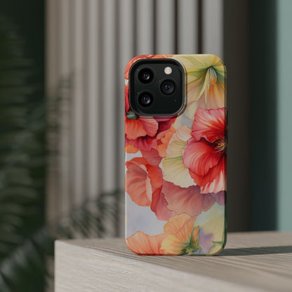 Gumamela Blush Pink Watercolor Floral – MagSafe Compatible iPhone Case - BOGO Cases