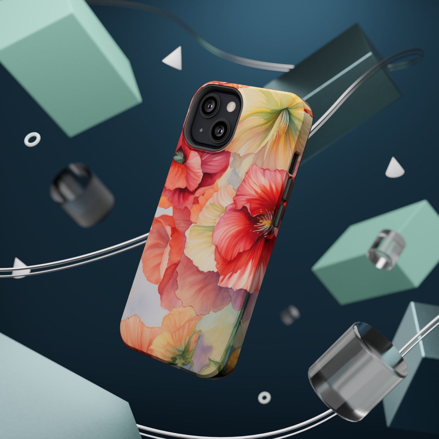 Gumamela Blush Pink Watercolor Floral – MagSafe Compatible iPhone Case - BOGO Cases