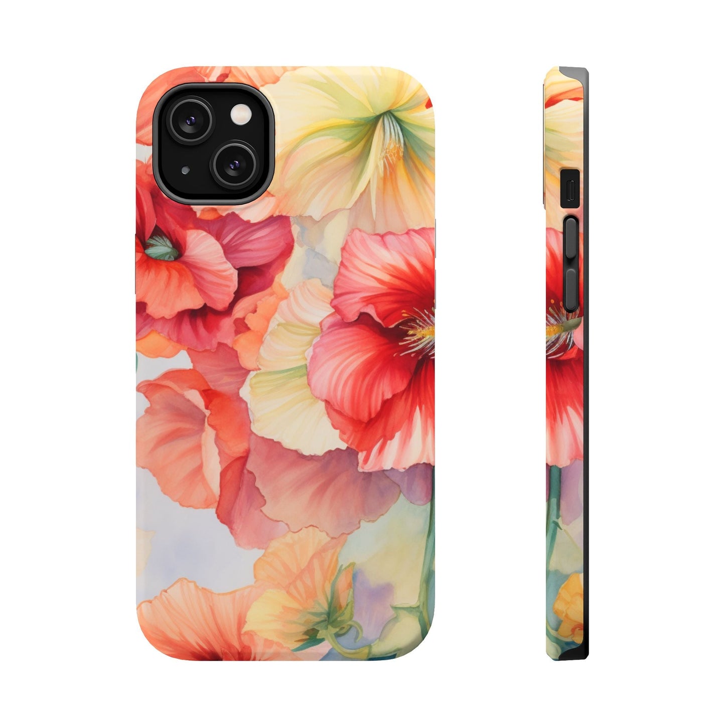 Gumamela Blush Pink Watercolor Floral – MagSafe Compatible iPhone Case - BOGO Cases