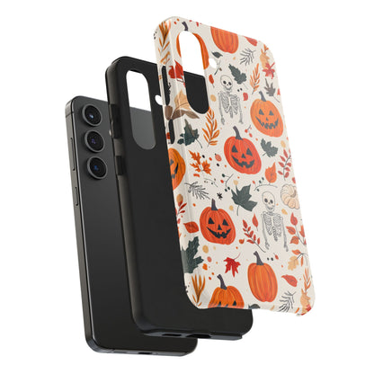 Halloween Pumpkin & Skeleton Samsung GalaxyCase – Spooky Autumn Design - BOGO Cases