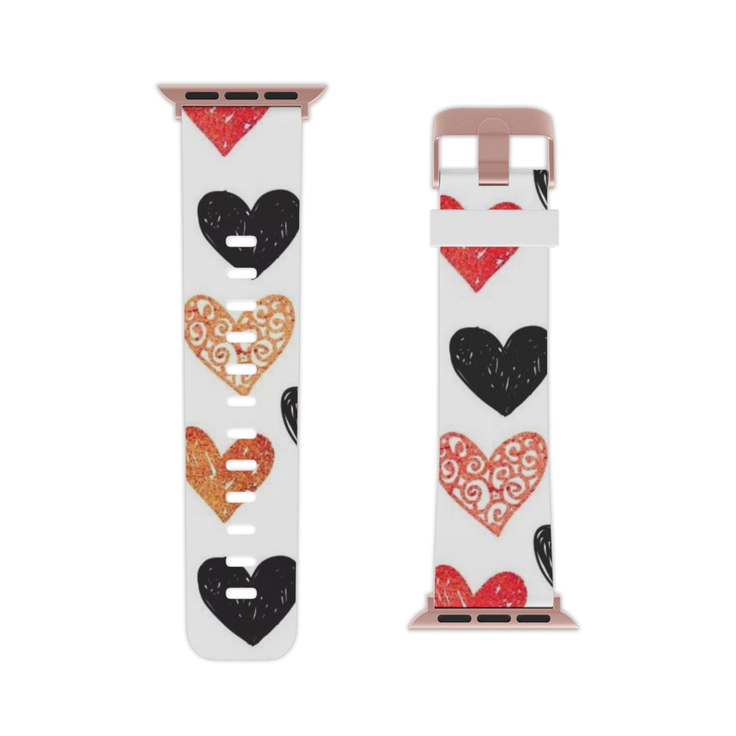 Hand - Drawn Hearts & Love Apple Watch Band - BOGO Cases