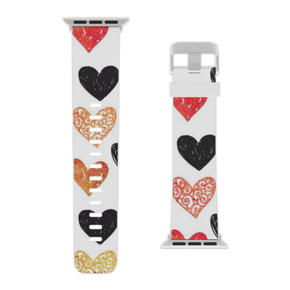 Hand - Drawn Hearts & Love Apple Watch Band - BOGO Cases