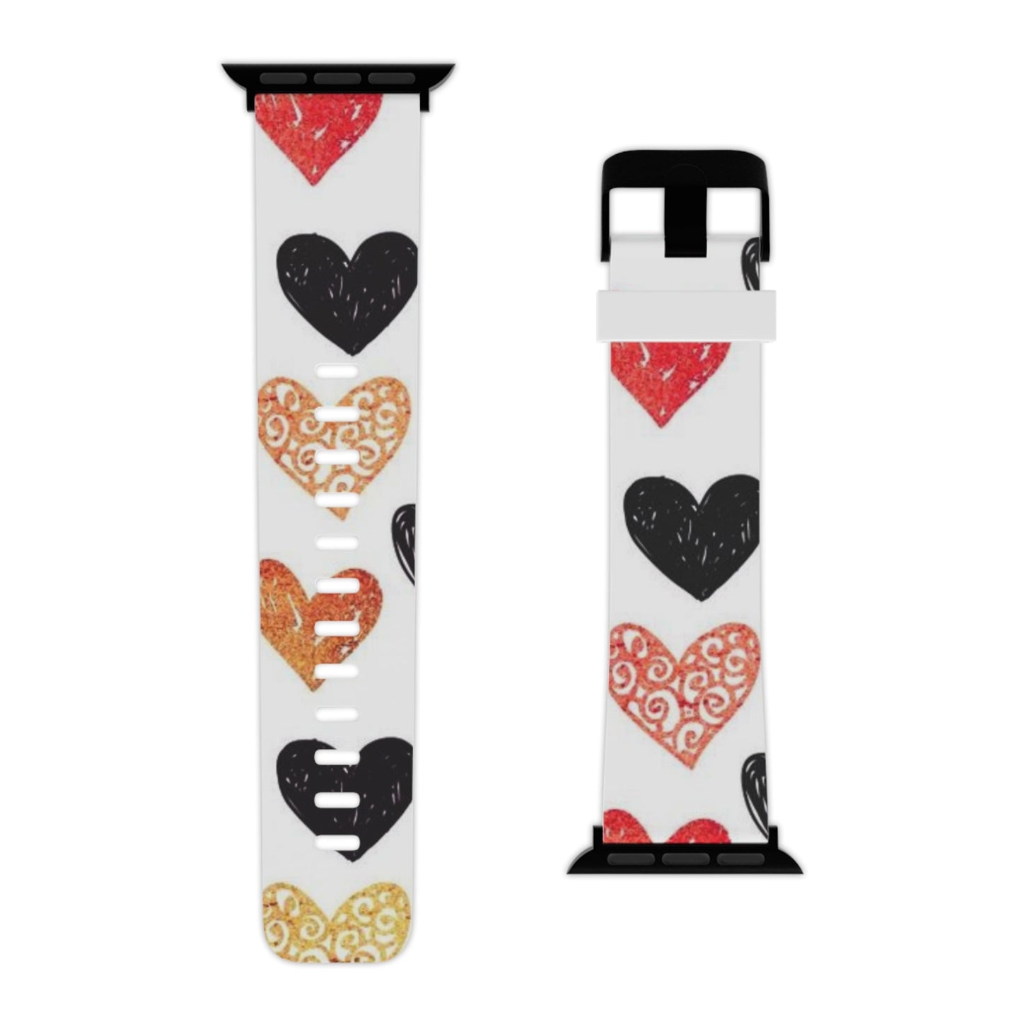 Hand - Drawn Hearts & Love Apple Watch Band - BOGO Cases