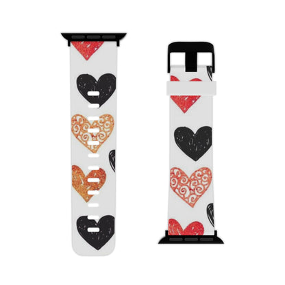 Hand - Drawn Hearts & Love Apple Watch Band - BOGO Cases