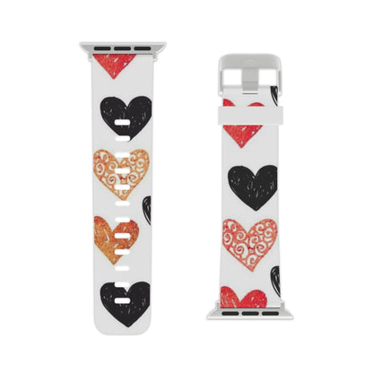 Hand - Drawn Hearts & Love Apple Watch Band - BOGO Cases