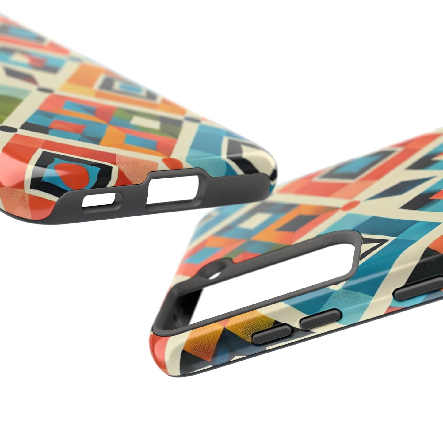 Harlequin Geometric Samsung Galaxy Case - Vibrant Abstract Protective Cover - BOGO Cases