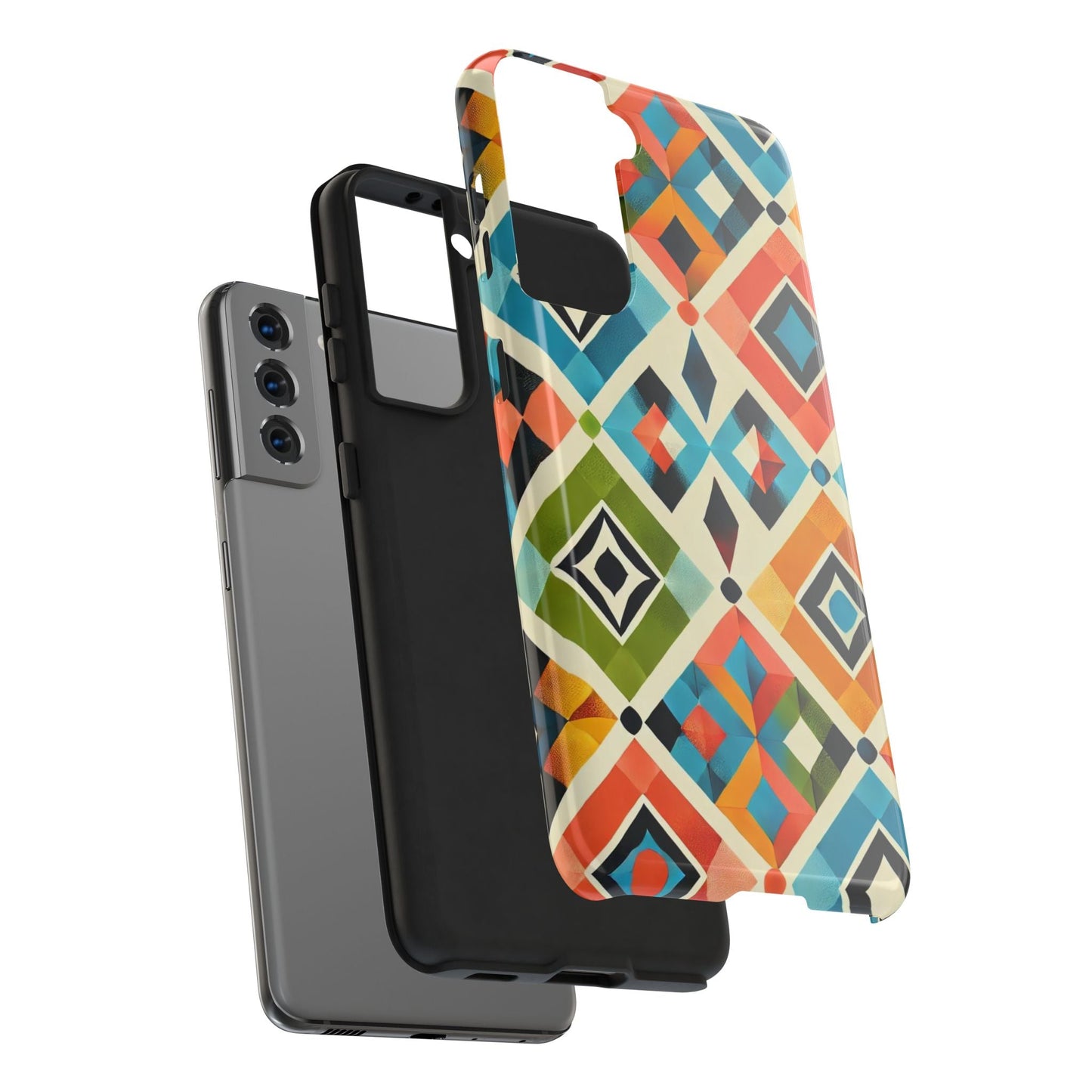 Harlequin Geometric Samsung Galaxy Case - Vibrant Abstract Protective Cover - BOGO Cases