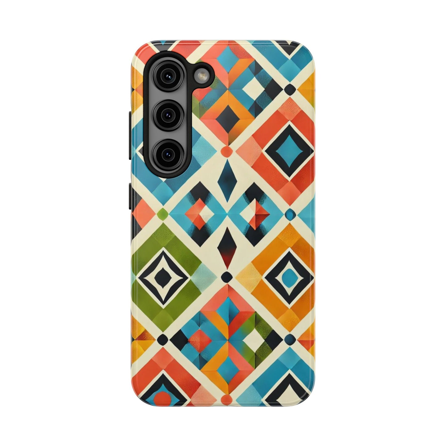 Harlequin Geometric Samsung Galaxy Case - Vibrant Abstract Protective Cover - BOGO Cases