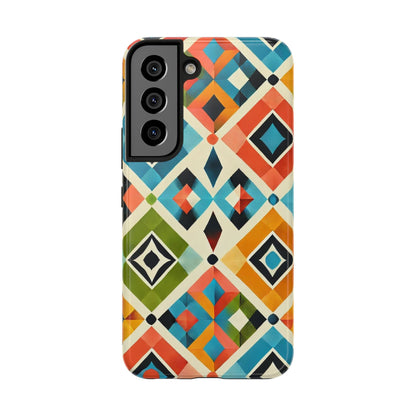 Harlequin Geometric Samsung Galaxy Case - Vibrant Abstract Protective Cover - BOGO Cases