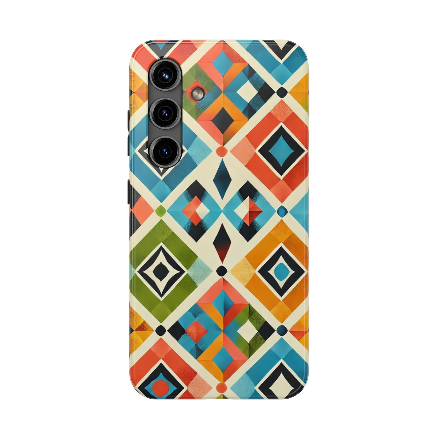 Harlequin Geometric Samsung Galaxy Case - Vibrant Abstract Protective Cover - BOGO Cases