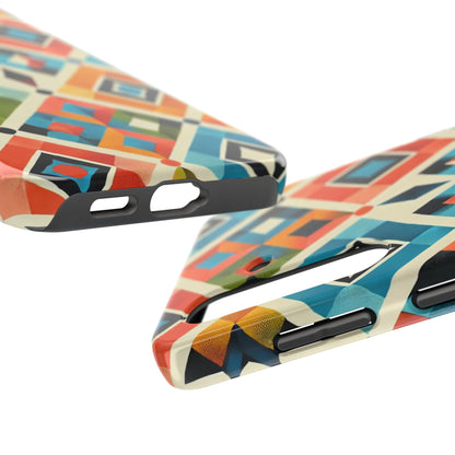 Harlequin Geometric Samsung Galaxy Case - Vibrant Abstract Protective Cover - BOGO Cases