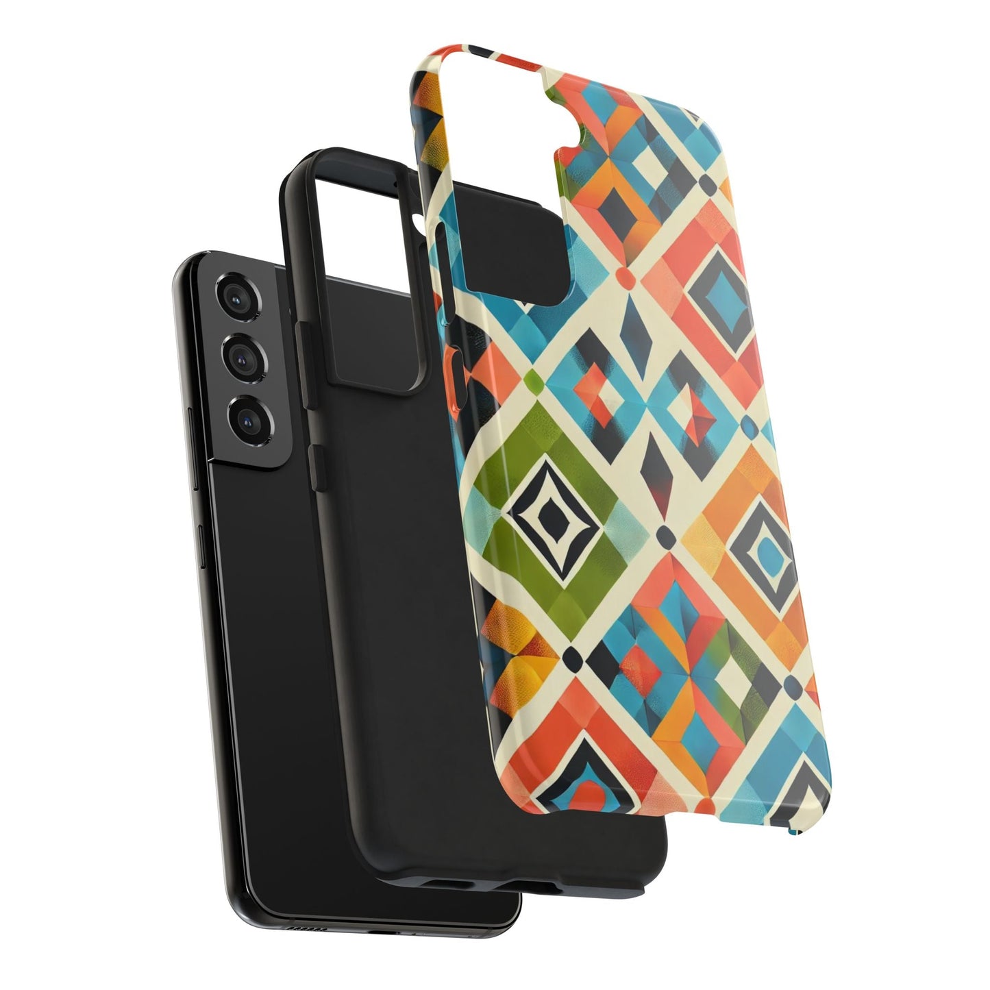 Harlequin Geometric Samsung Galaxy Case - Vibrant Abstract Protective Cover - BOGO Cases