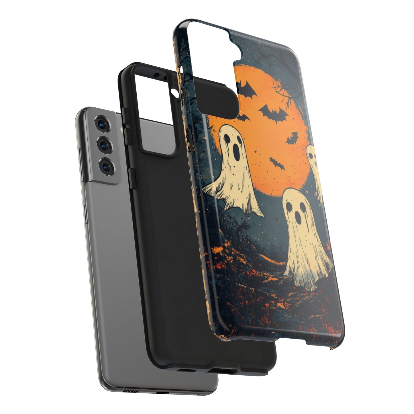 Haunted Ghosts & Full Moon Samsung Galaxy Case – Spooky Halloween Design - BOGO Cases