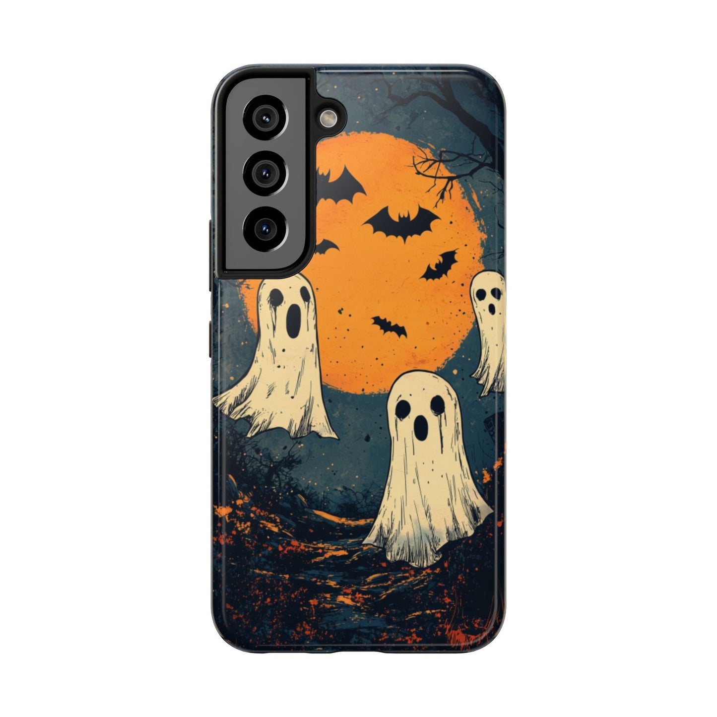 Haunted Ghosts & Full Moon Samsung Galaxy Case – Spooky Halloween Design - BOGO Cases