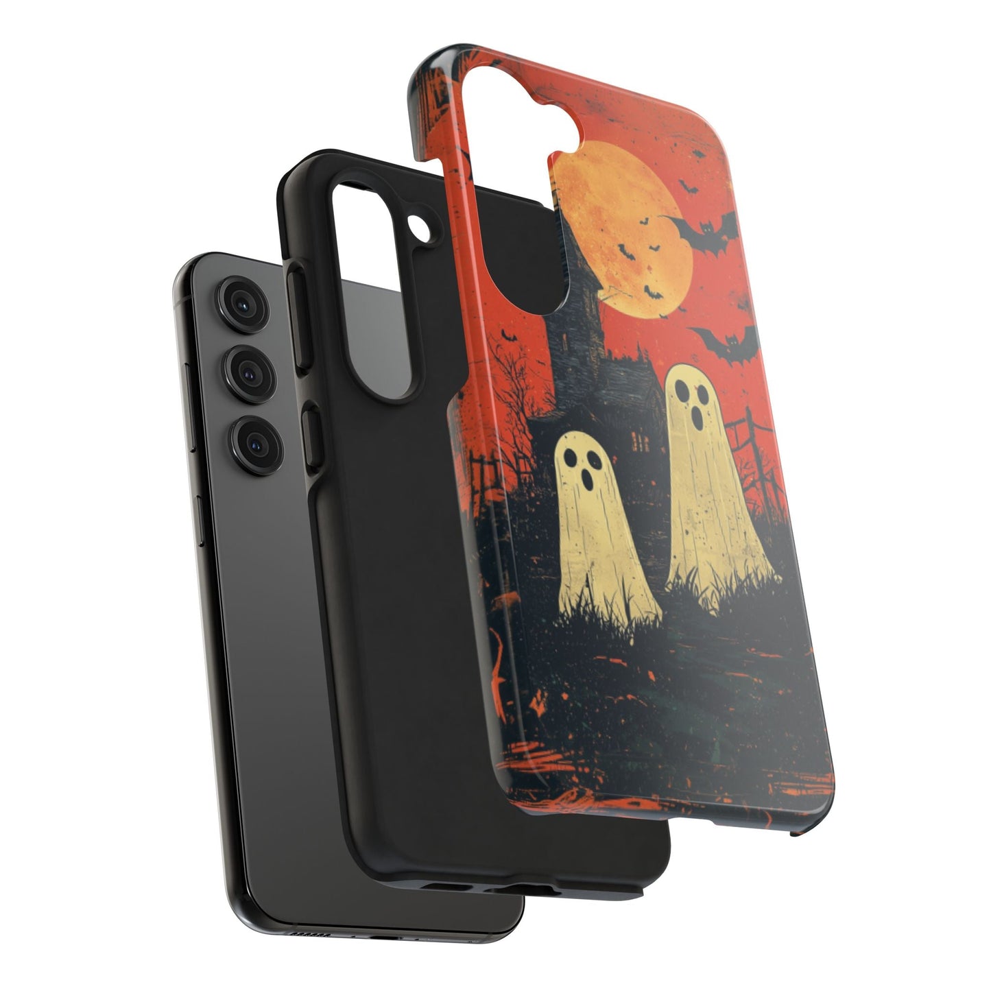 Haunted House & Ghosts Samsung Galaxy Case – Spooky Halloween Full Moon Design - BOGO Cases