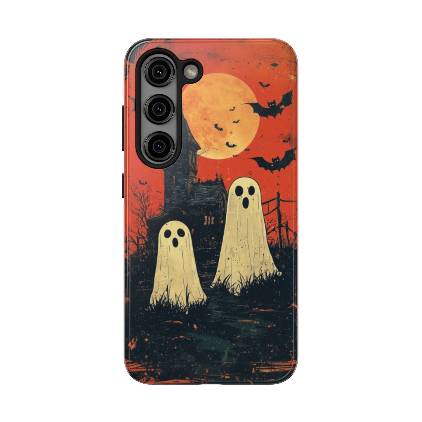 Haunted House & Ghosts Samsung Galaxy Case – Spooky Halloween Full Moon Design - BOGO Cases