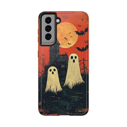 Haunted House & Ghosts Samsung Galaxy Case – Spooky Halloween Full Moon Design - BOGO Cases