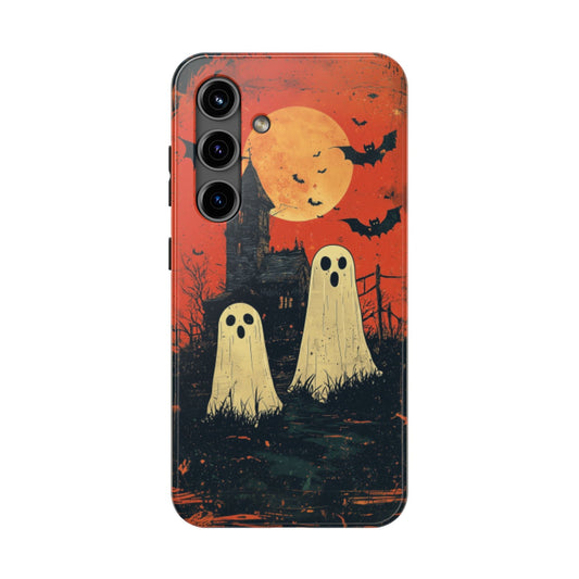 Haunted House & Ghosts Samsung Galaxy Case – Spooky Halloween Full Moon Design - BOGO Cases