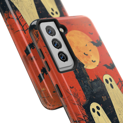 Haunted House & Ghosts Samsung Galaxy Case – Spooky Halloween Full Moon Design - BOGO Cases