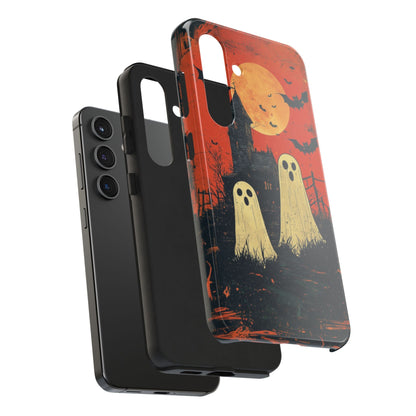 Haunted House & Ghosts Samsung Galaxy Case – Spooky Halloween Full Moon Design - BOGO Cases