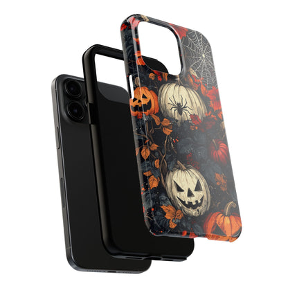 Hauntingly Elegant Halloween iPhone Case – Pumpkins, Spiders, and Autumn Leaves Design - BOGO Cases